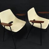 Pair of bridge armchairs, barrel model by Pierre Guariche, Steiner edition 1954