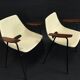 Pair of bridge armchairs, barrel model by Pierre Guariche, Steiner edition 1954