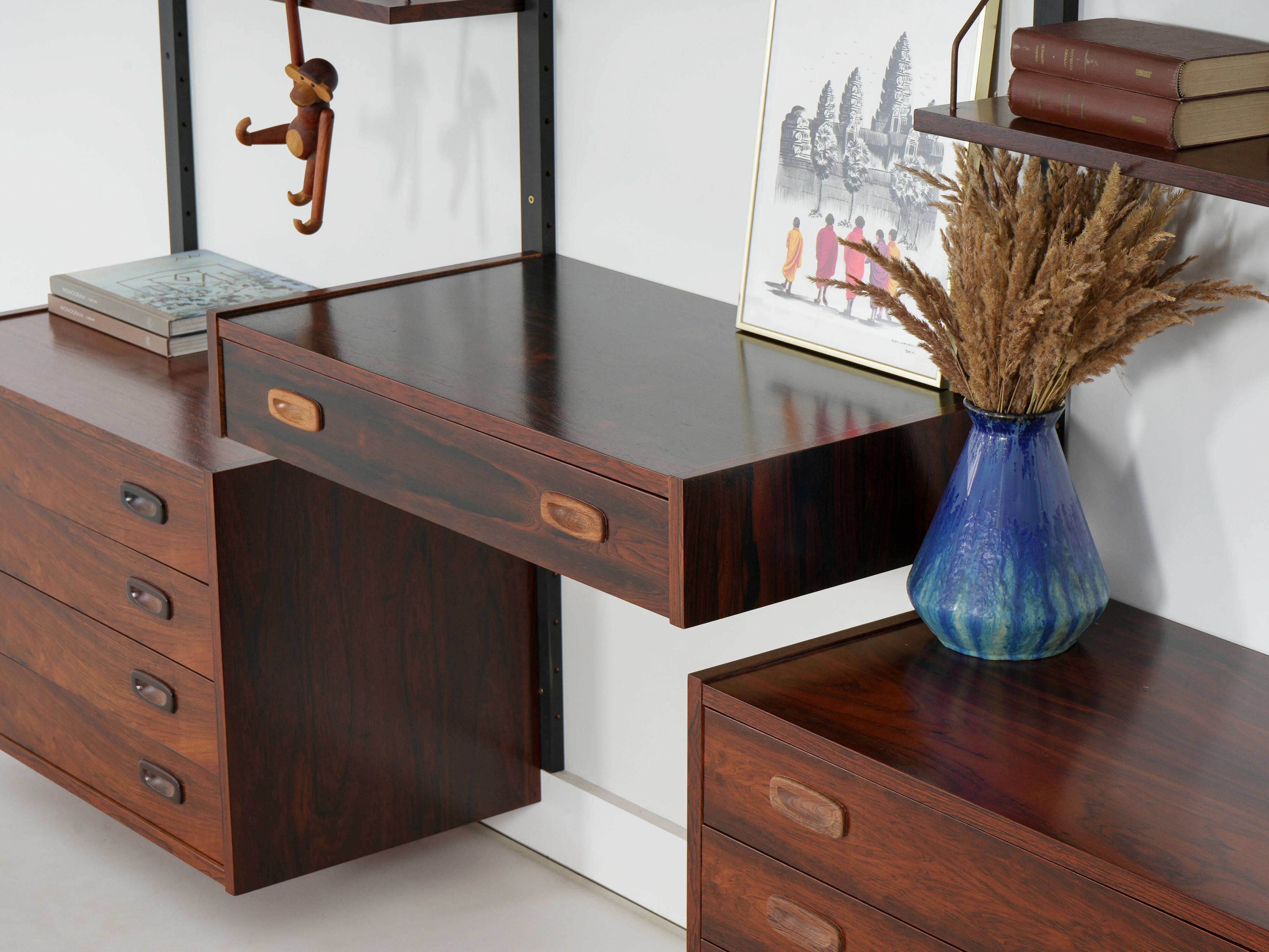 PS System Modular Shelving, Rosewood Veneer, Danish, 1960s