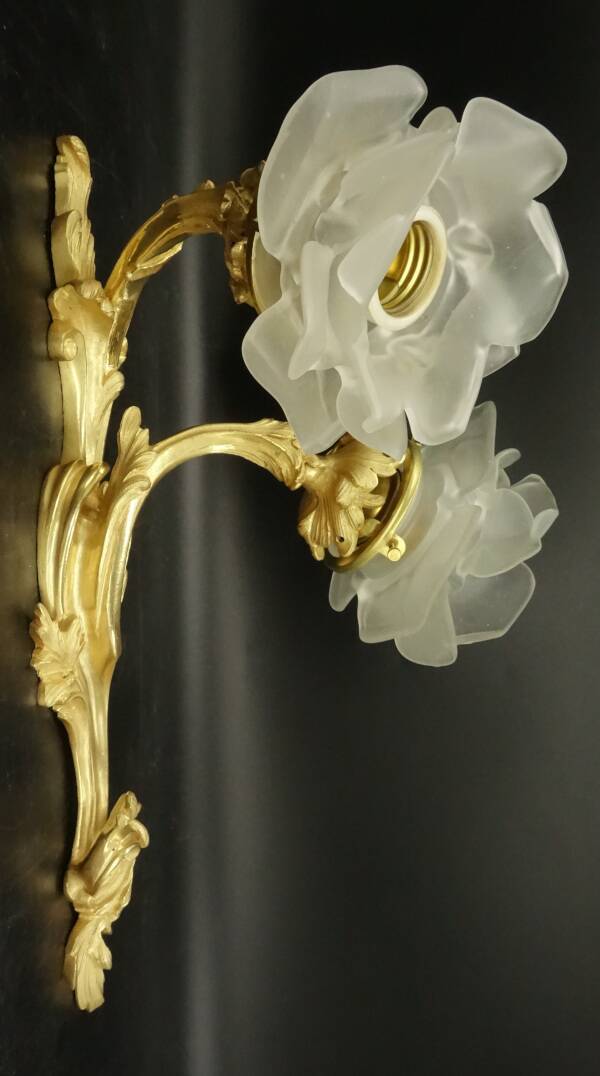 Paire de grandes appliques style Rocaille / Rococo fin XIXe