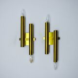 Pair of tubular wall lights from Sciolari, Italy, 1970