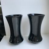 pair of black opaline vases early twentieth century