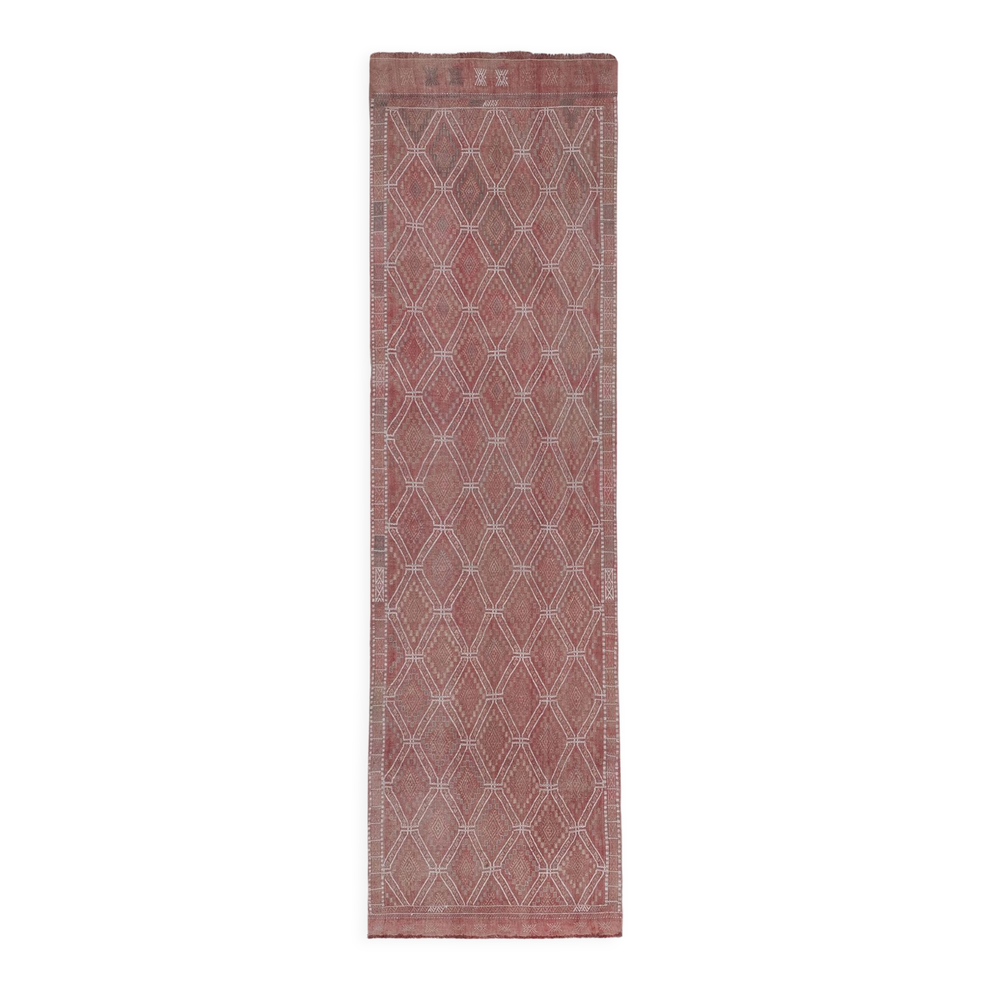 Vintage Turkish rug from Oushak, hand-woven 85x293 cm