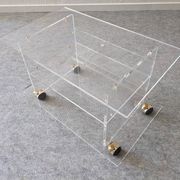 David Lange side table on wheels in plexiglass, France 1970.