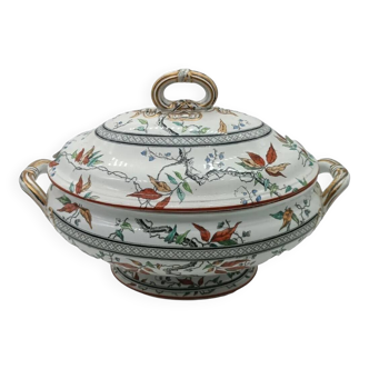 Antique porcelain soup tureen England Minton satsuma 19th century