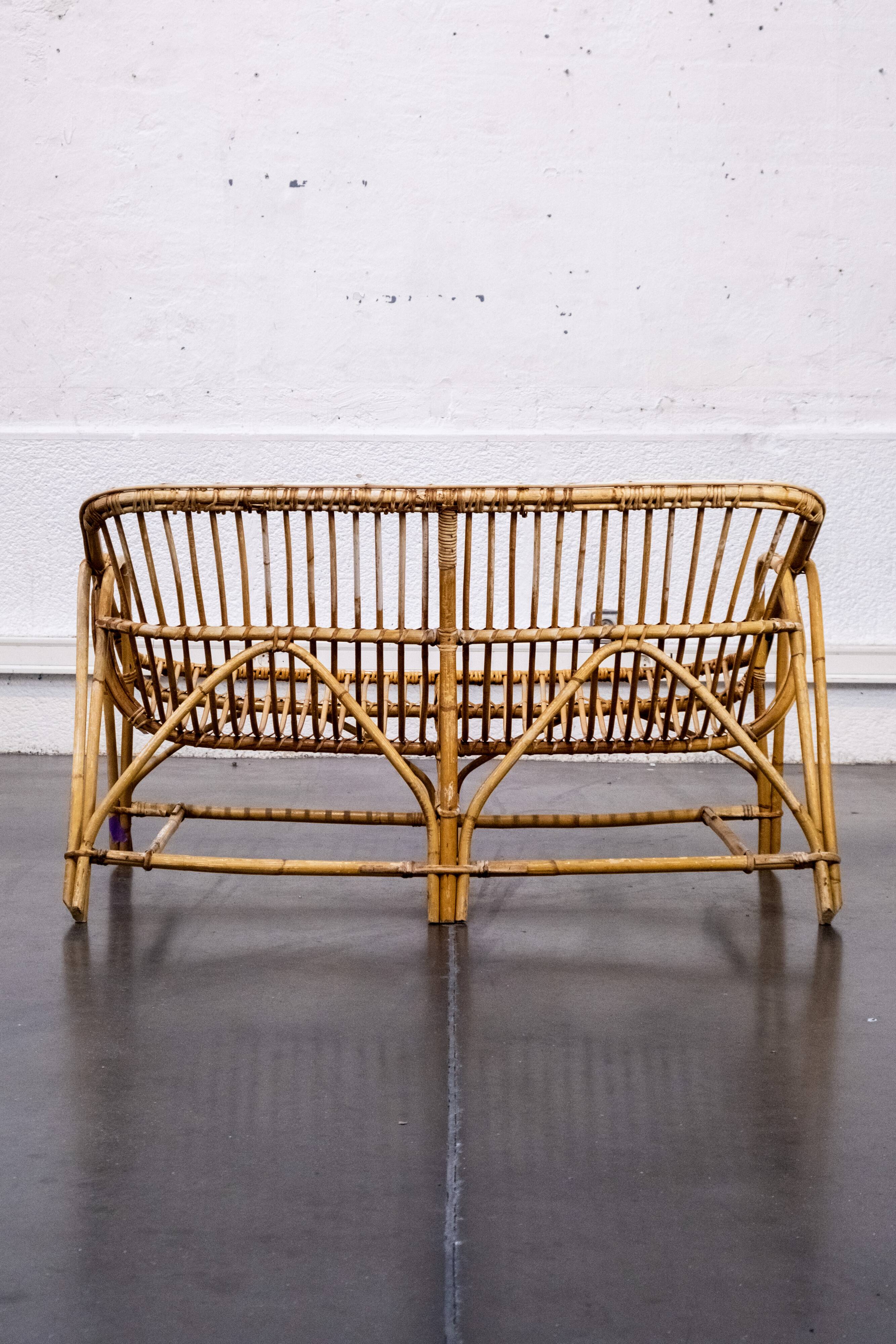 Rattan bench