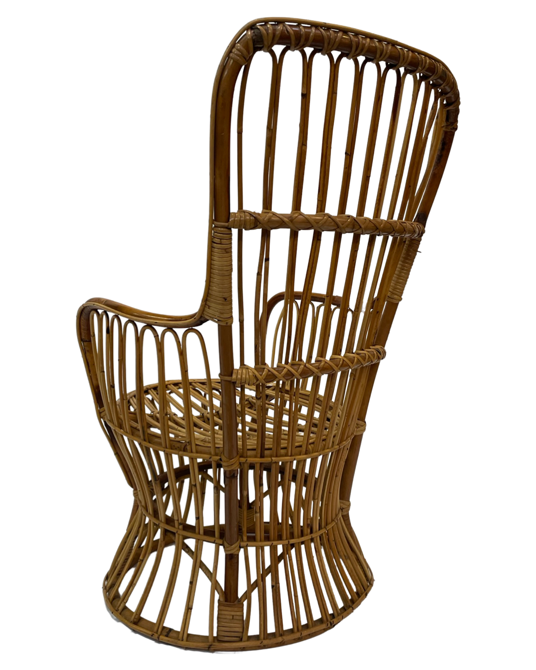 Set of two mid century rattan armchairs by bonacina 1950 design