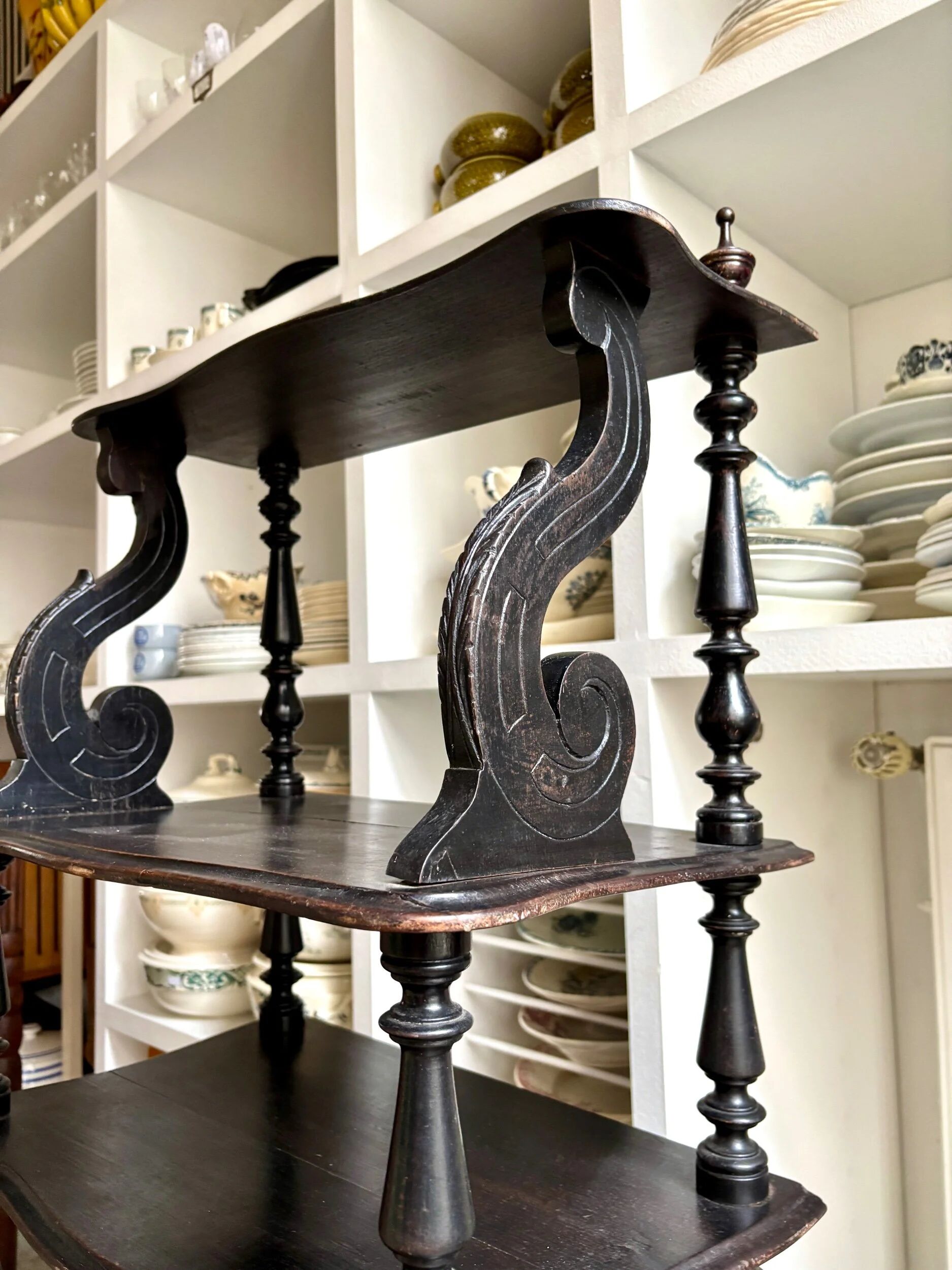 Library, Napoleon III music stand in blackened wood.