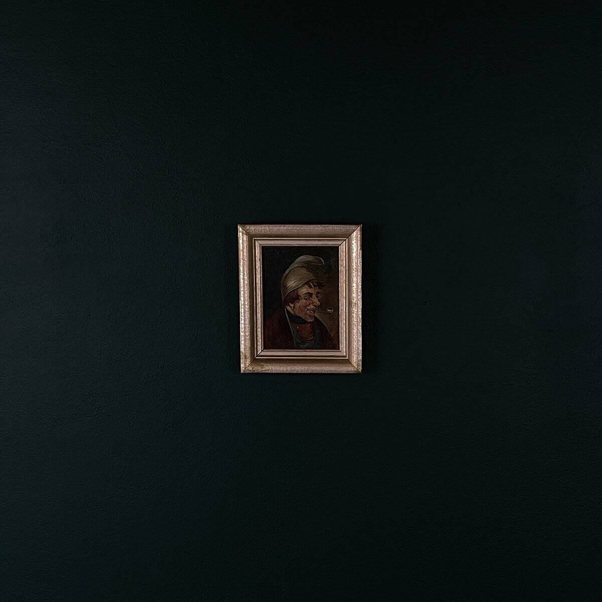 G. Schill, Portrait of a man in a nightcap with a pipe, 1930s, oil on canvas, framed