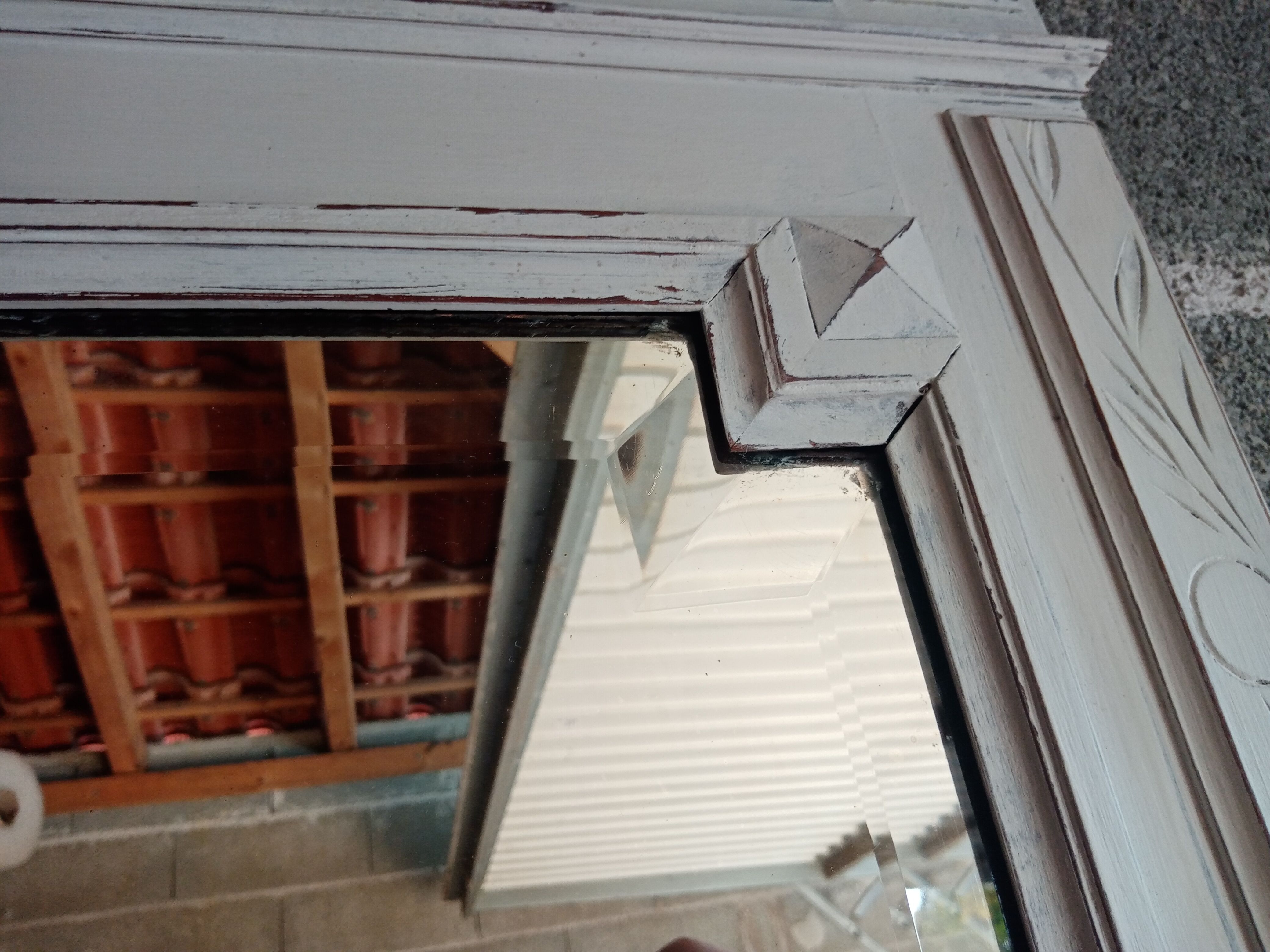 Old beveled trumeau mirror 105x73cm