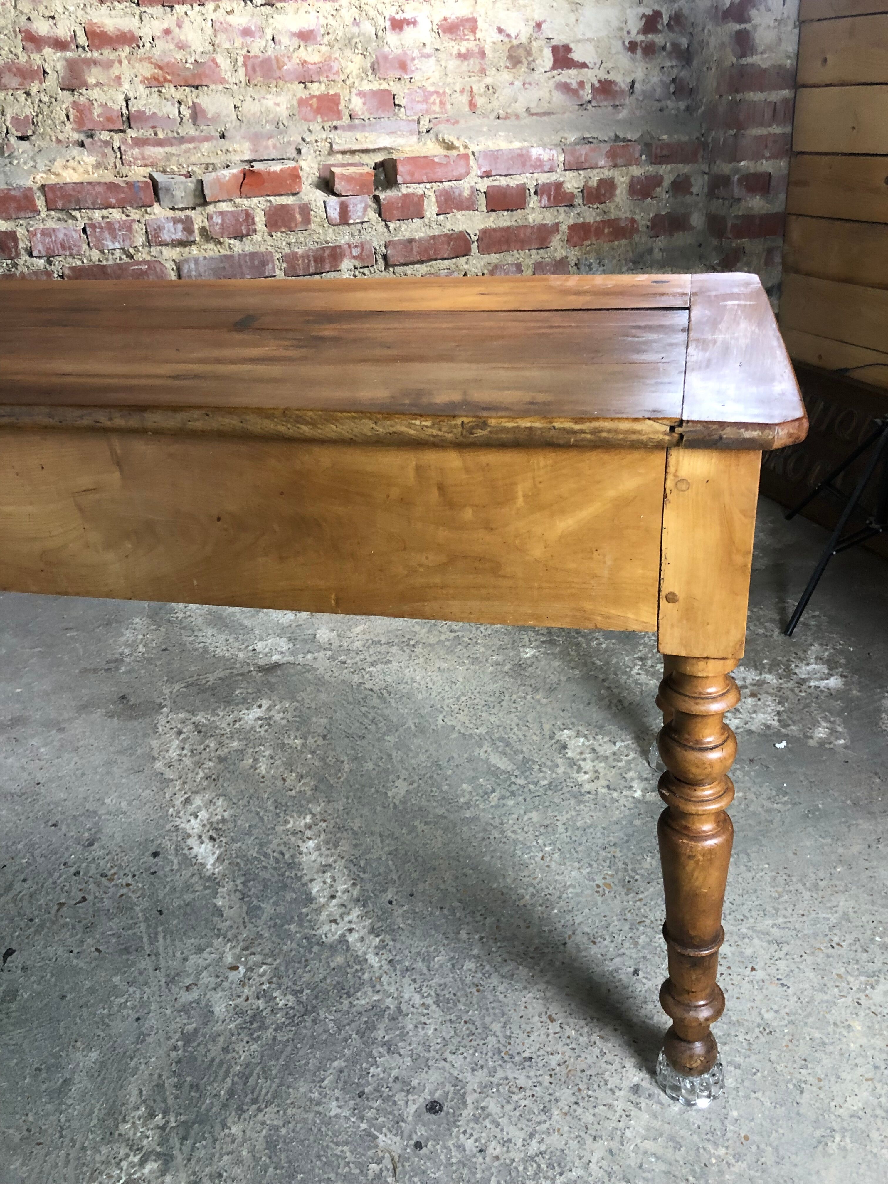 Table de ferme en merisier fin XIX eme