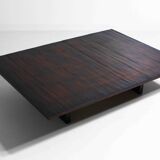 Large bamboo & wengé coffee table by Axel Vervoordt, 1980s
