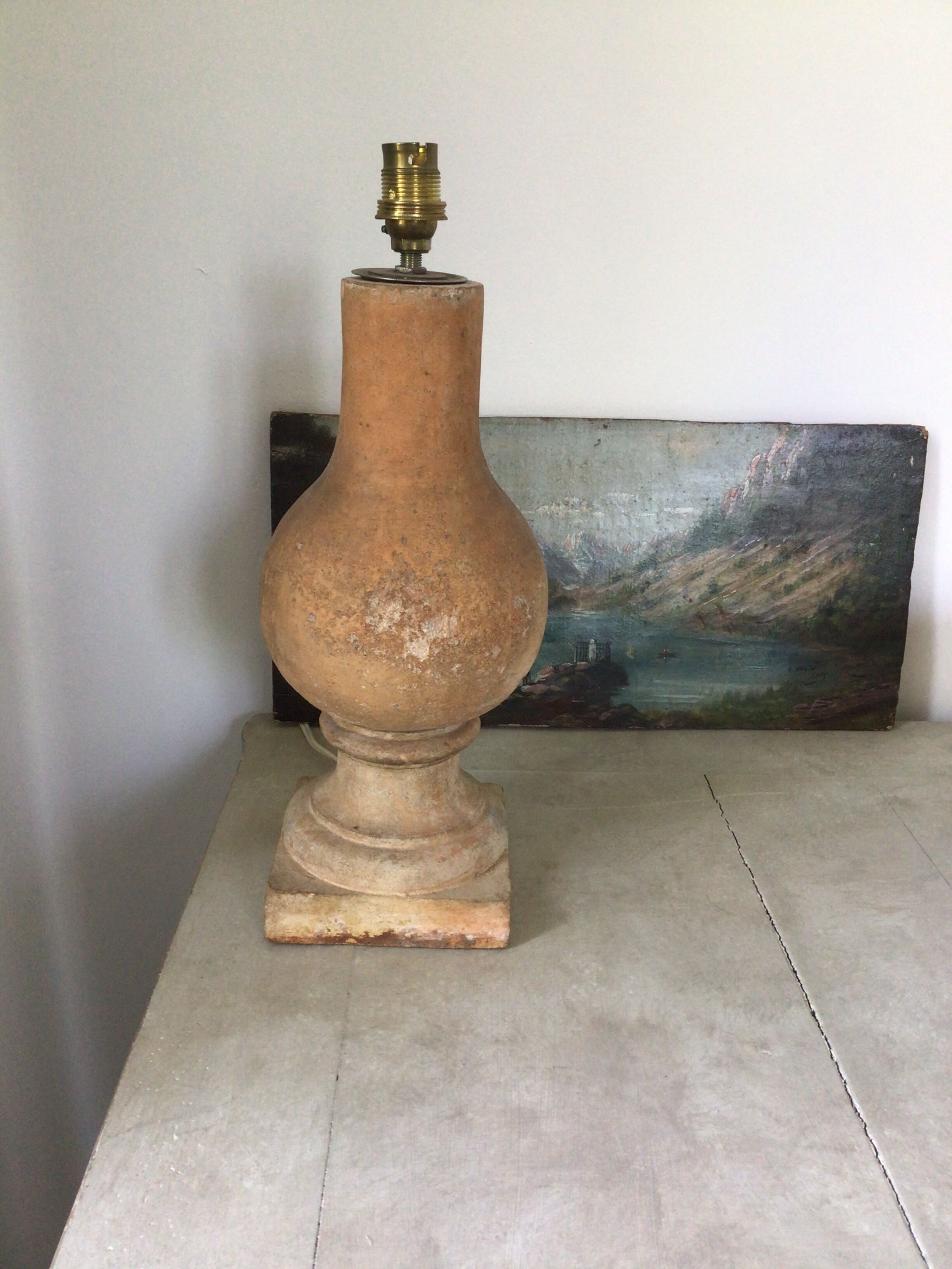Terracotta baluster lamp