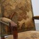 Carved Walnut Armchair with Cabriole Legs and Tapestry Upholstery, France