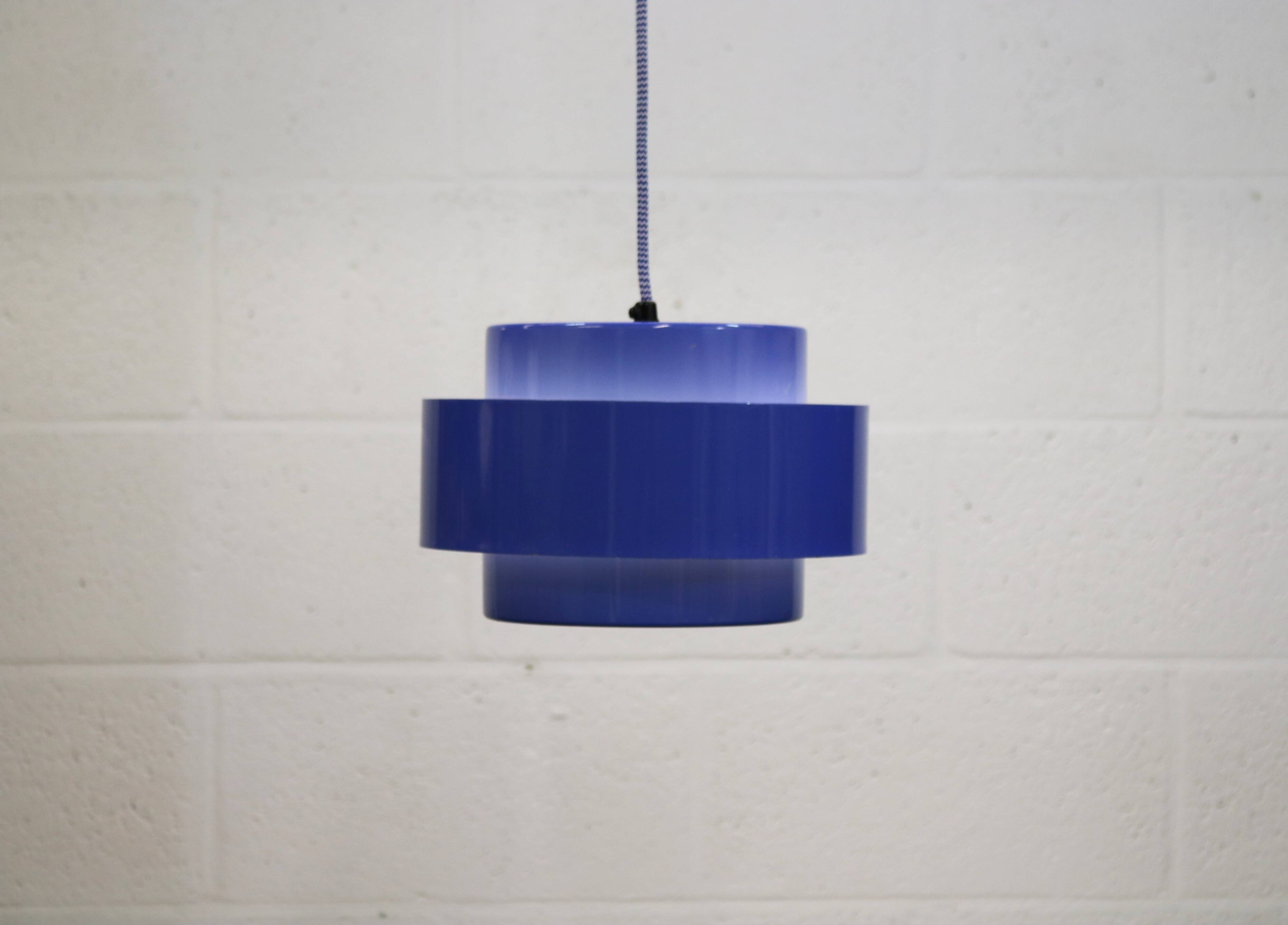 Iconic blue Jo Hammerborg vintage lamp | Fog & Morup | Model Juno