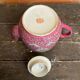 Antique MUN SHOU Teapot Pink Porcelain Flower Decor China Vintage #