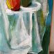 Nature morte sur chaise, signée Miguel Anibal 98