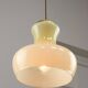 Mid-Century Italian Brass and Yellow Glass Pendant Lamp