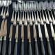 Cutlery set Alfenide Christofle 112 pieces goat's head punch white metal 1900