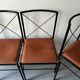 Set of 4 designer chairs in metal and cognac leather by Arrben Italy