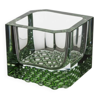 Green Square Bowl, Pavel Hlava, 1970s, Czechoslovakia