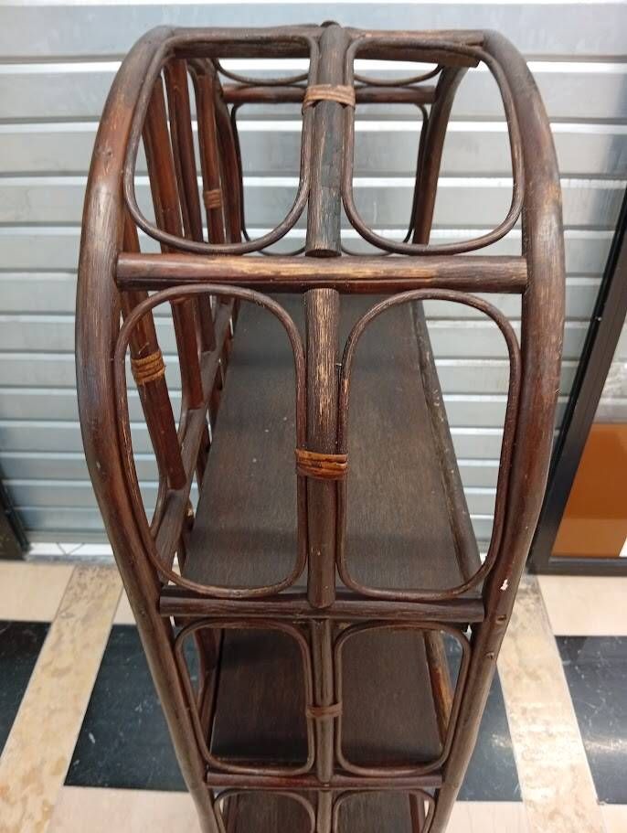 Etagère Bibliothèque rotin vintage