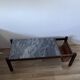 Table basse marbre et bois années 70