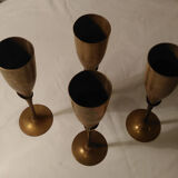 Lot of 4 brass champagne flutes