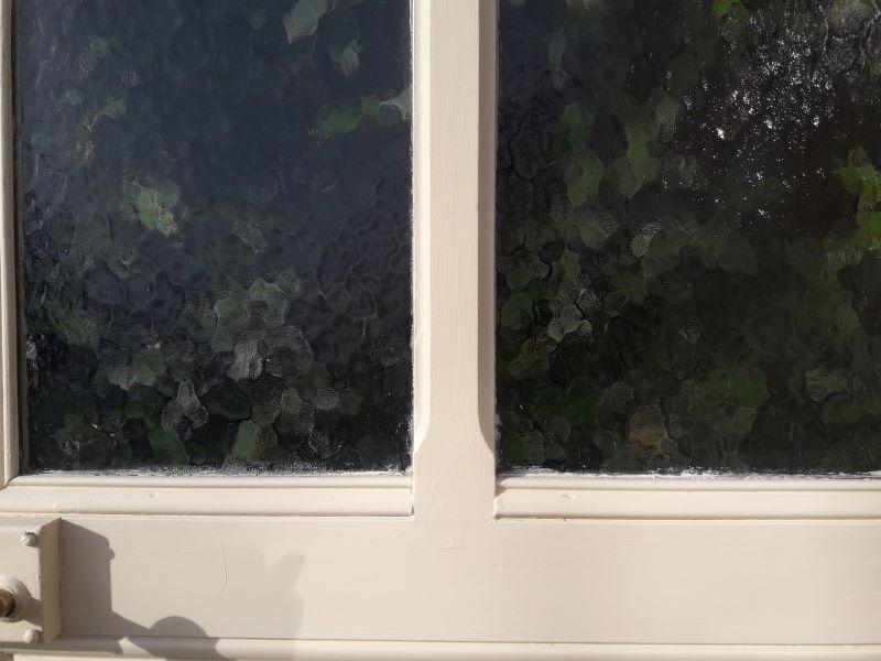 Old translucent glass communication door 82.5x214.2cm