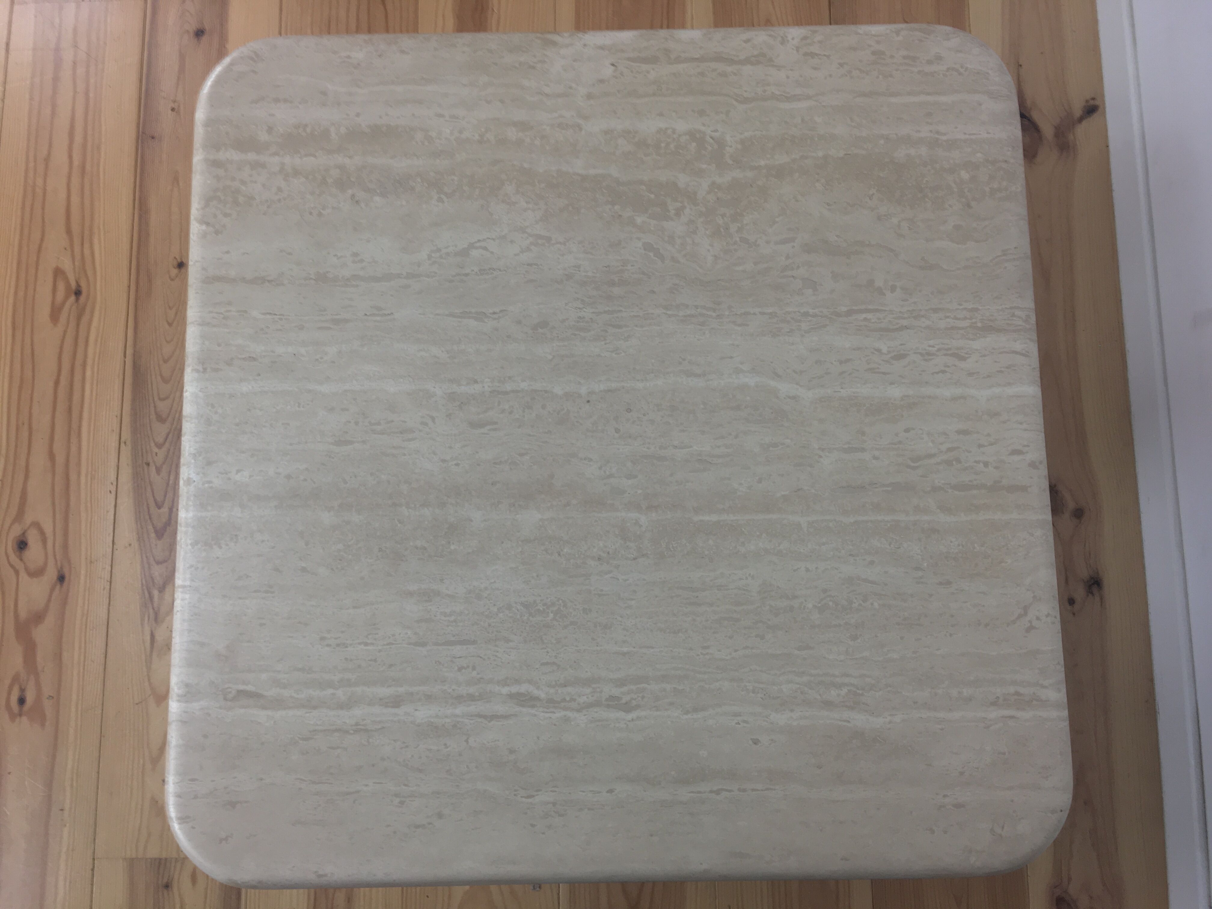 Square travertine coffee table