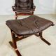 Vintage norwegian leather seista chair & ottoman by ingmar relling