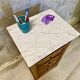 Chest of drawers type weekly / walnut white marble