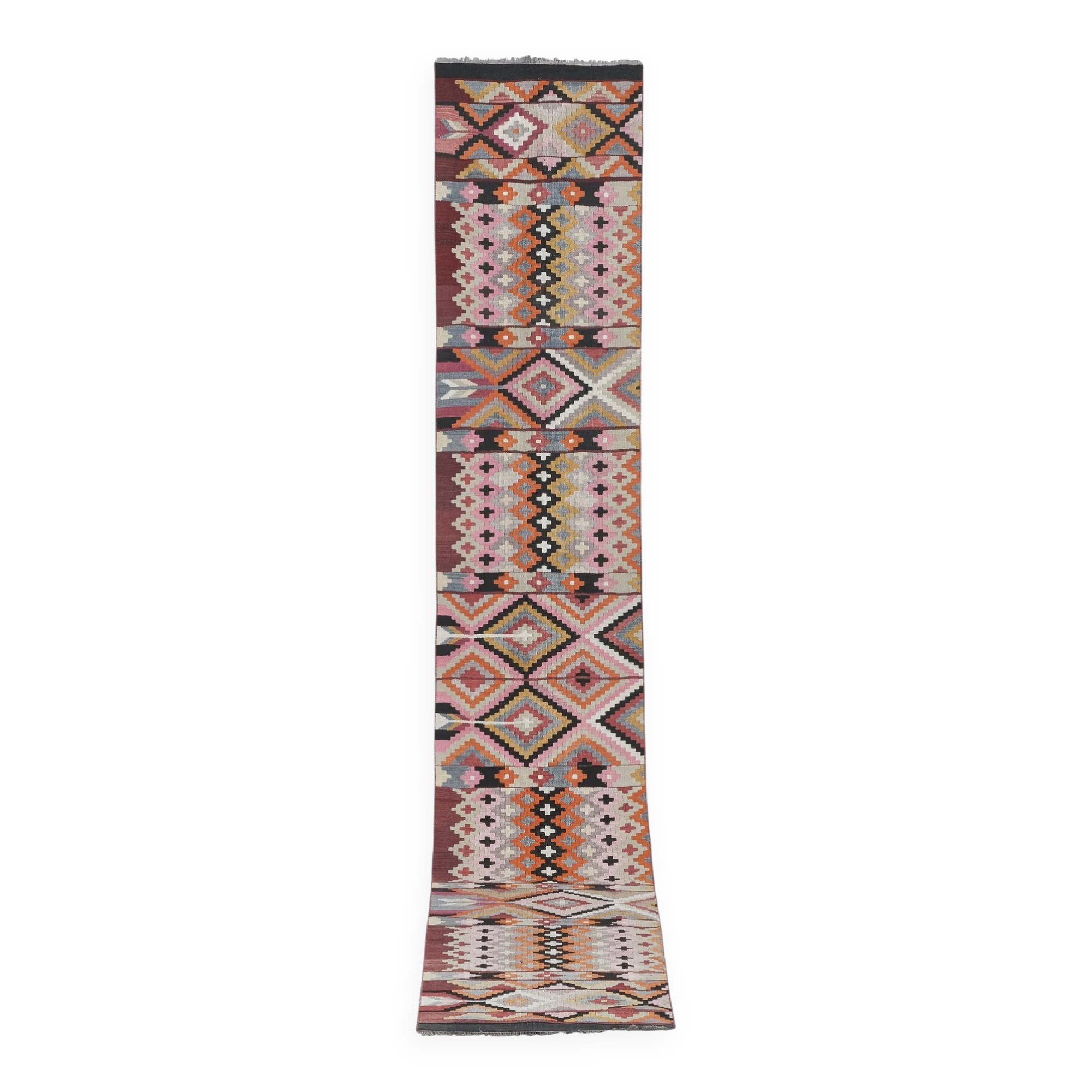 Vintage Turkish hallway rug 79x447 cm