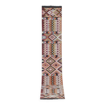 Vintage Turkish hallway rug 79x447 cm