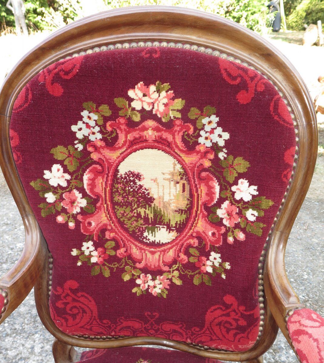 Paire de fauteuils Napoléon III en acajou