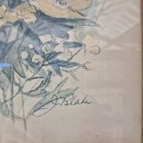 Faded flower frame painting