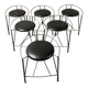 6 silver moon stools by Pascal Mourgue for Fermob 1985