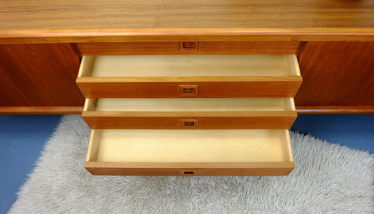 h. w. klein for bramin danish modern teak SIDEBOARD credenza 60s