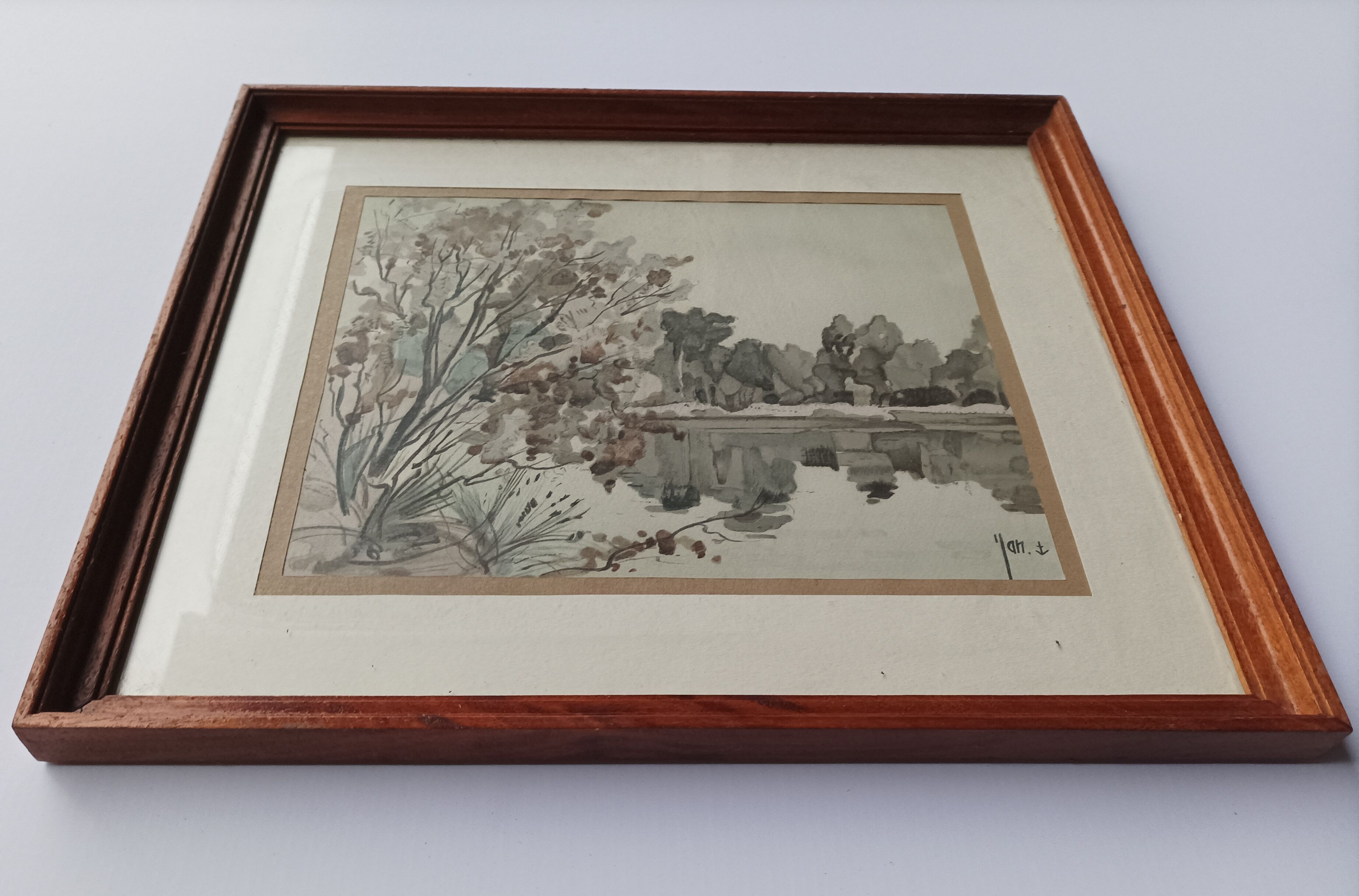 Watercolor landscape of Sologne