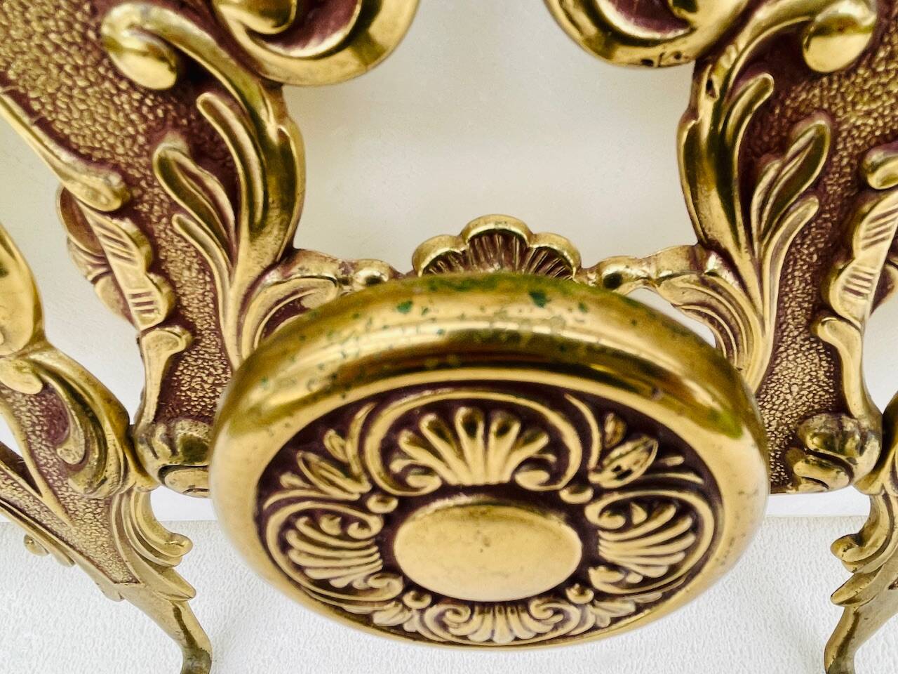 Bronze Coat Rack and Wall Shelf, Vintage, Louis XV Style