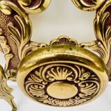 Bronze Coat Rack and Wall Shelf, Vintage, Louis XV Style