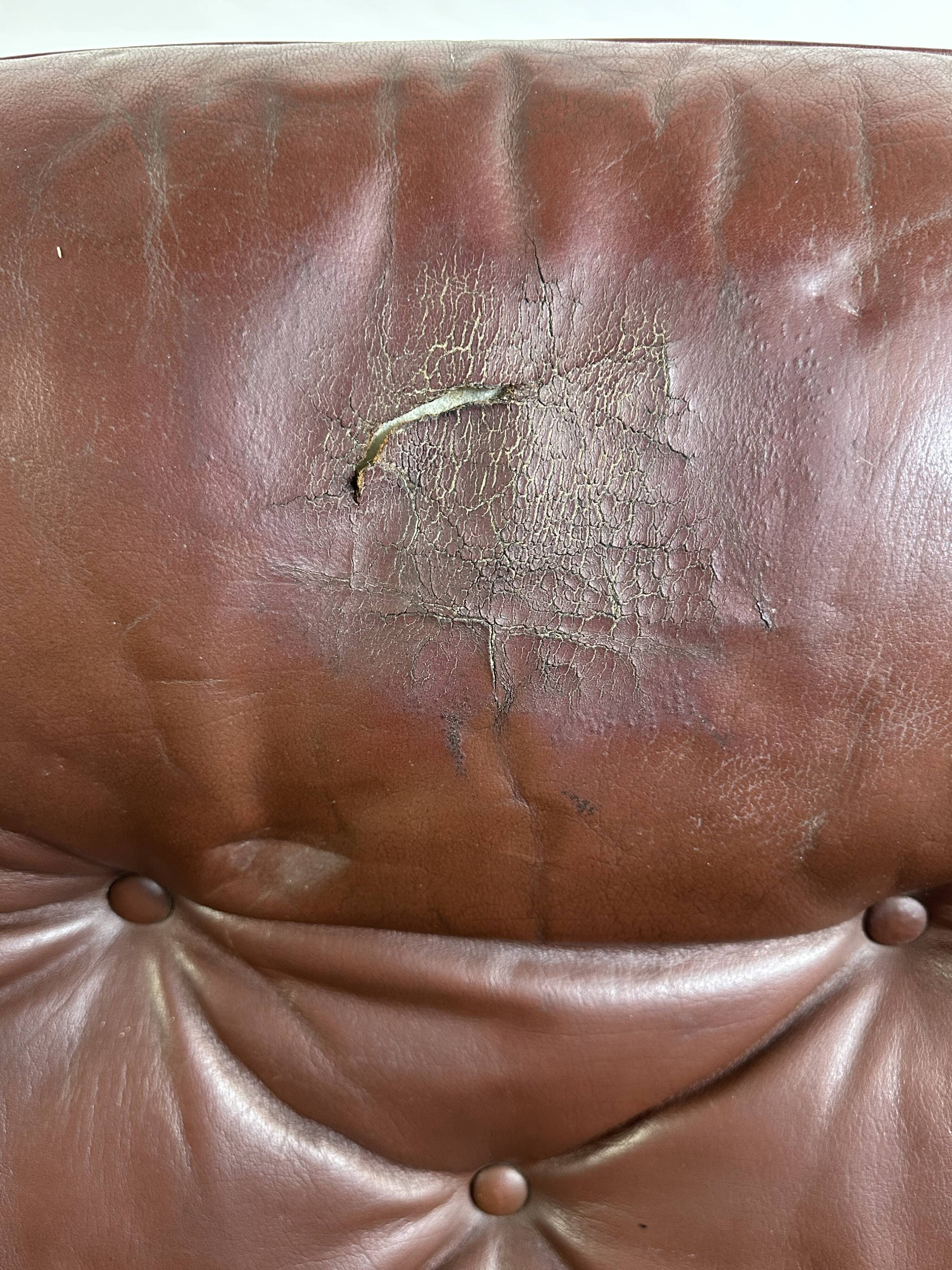 Leather armchair and ottoman by GÖTE MÖBLER Sweden 1960