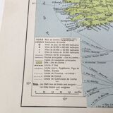 Old map of Great Britain and Ireland 43x43cm from 1950