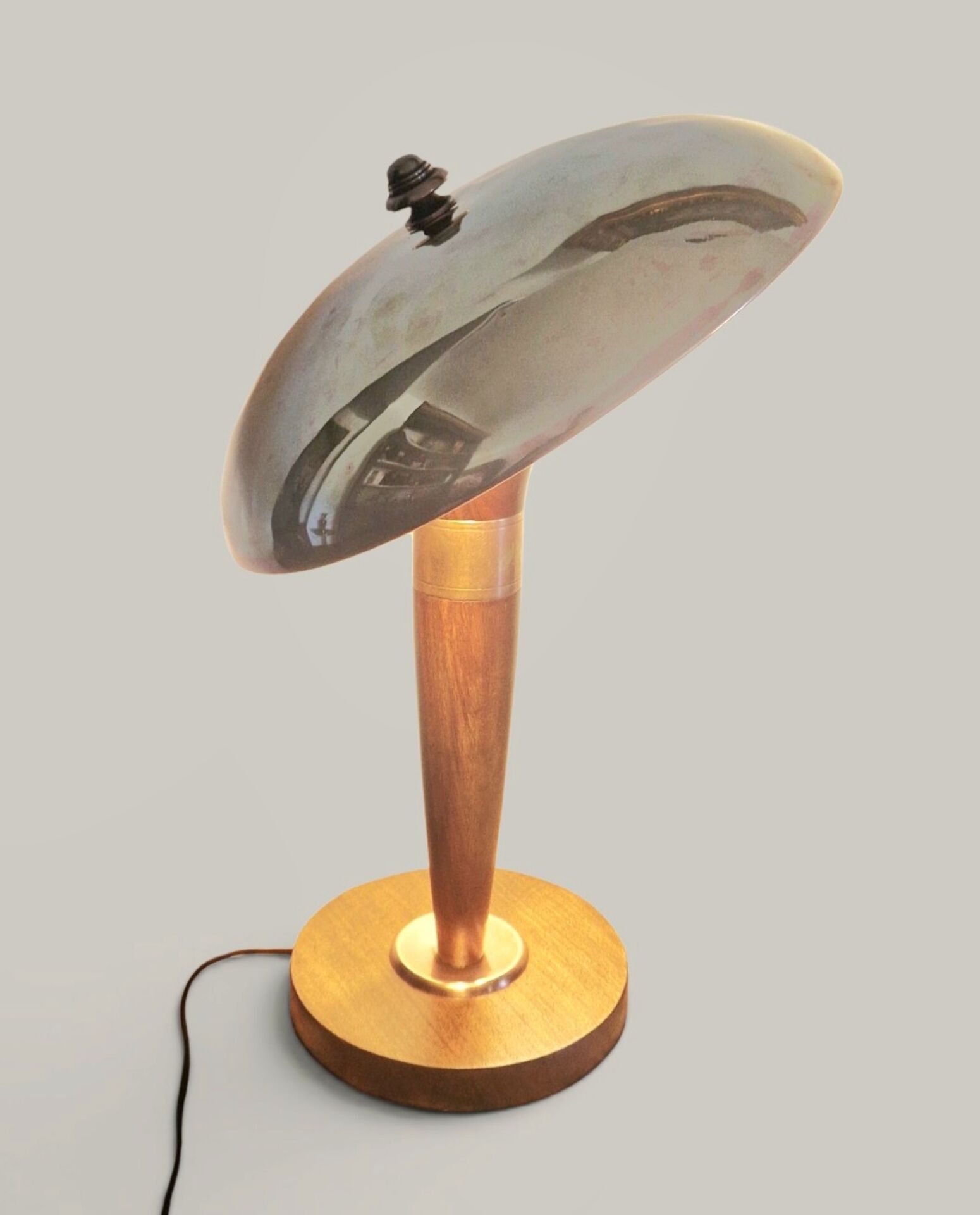 Lampe style Art Déco articulée - Bois et laiton - 1930