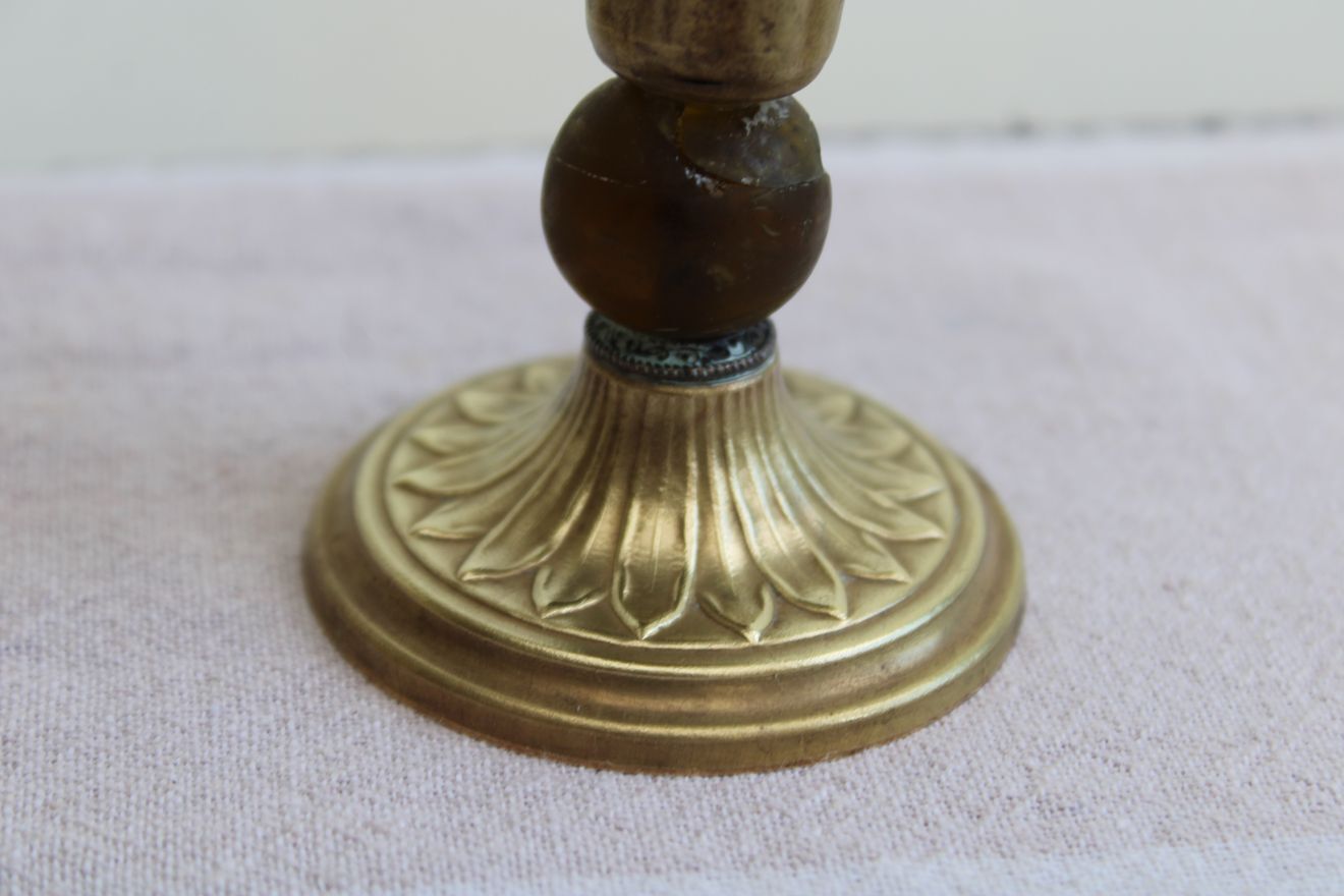 Pair of golden candle holders