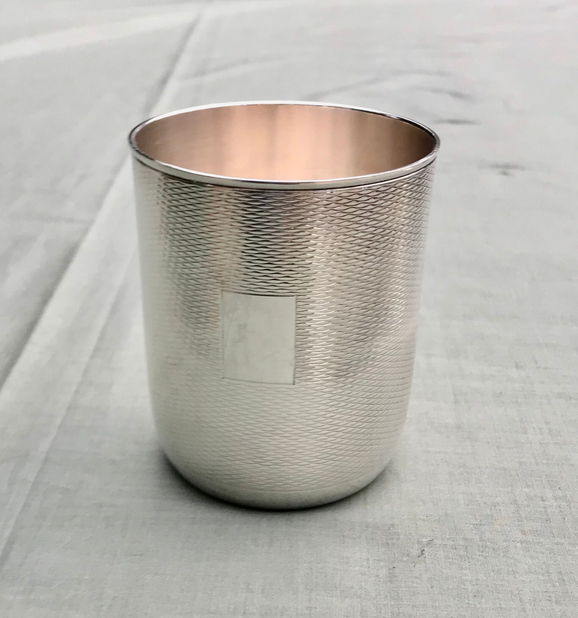 Timbale guillochée silver metal