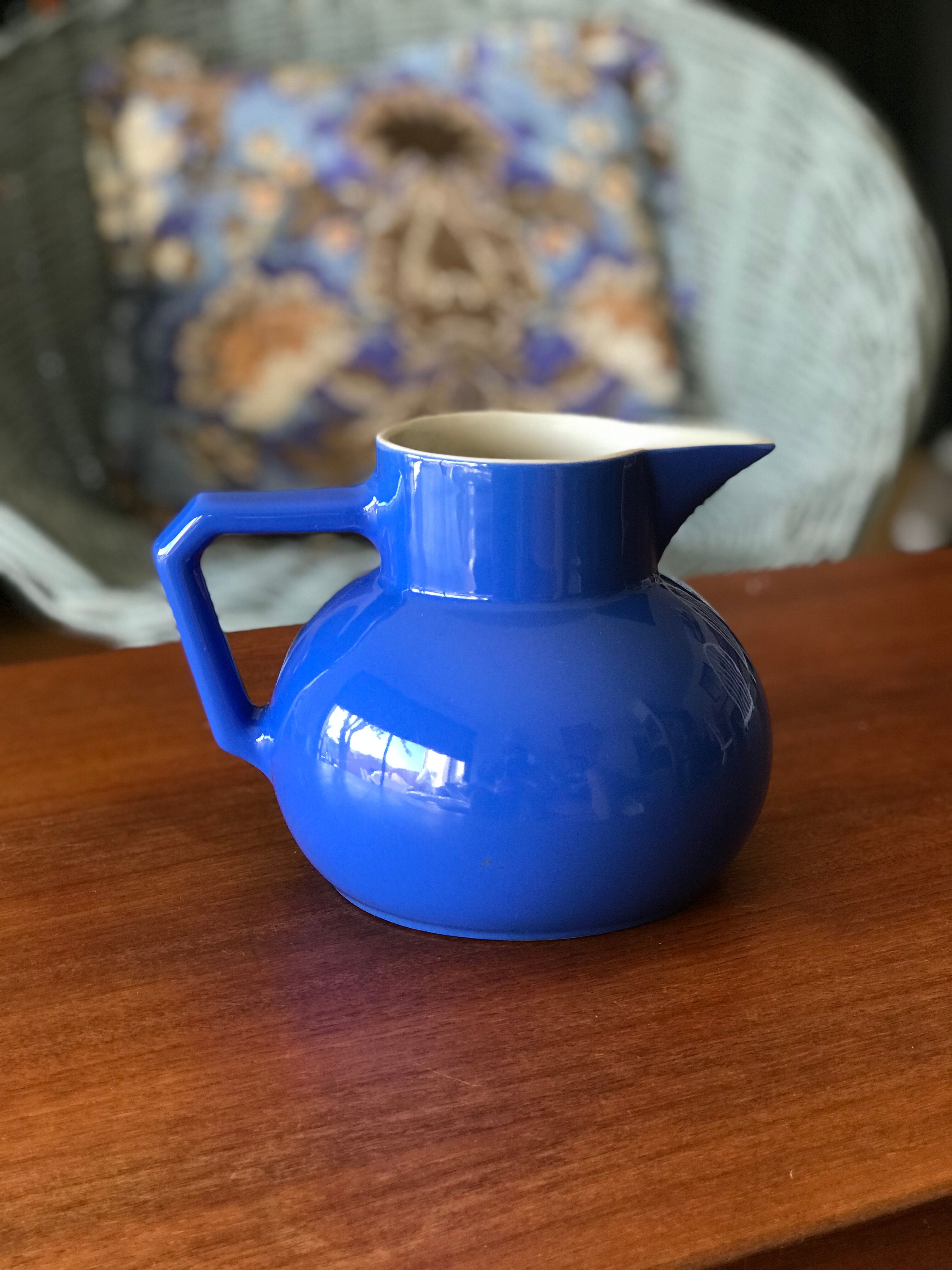 Porcelain blue pitcher