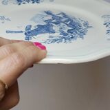 8 Large Vintage Sarreguemines Flanders and Surrey Dinner Plates, White Decor