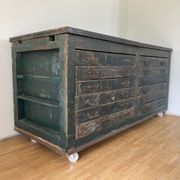 Wooden printing marble and cast iron top