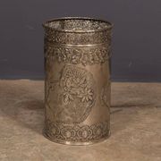 Antique Art Deco Silver Plated Waste Paper Bin c.1920